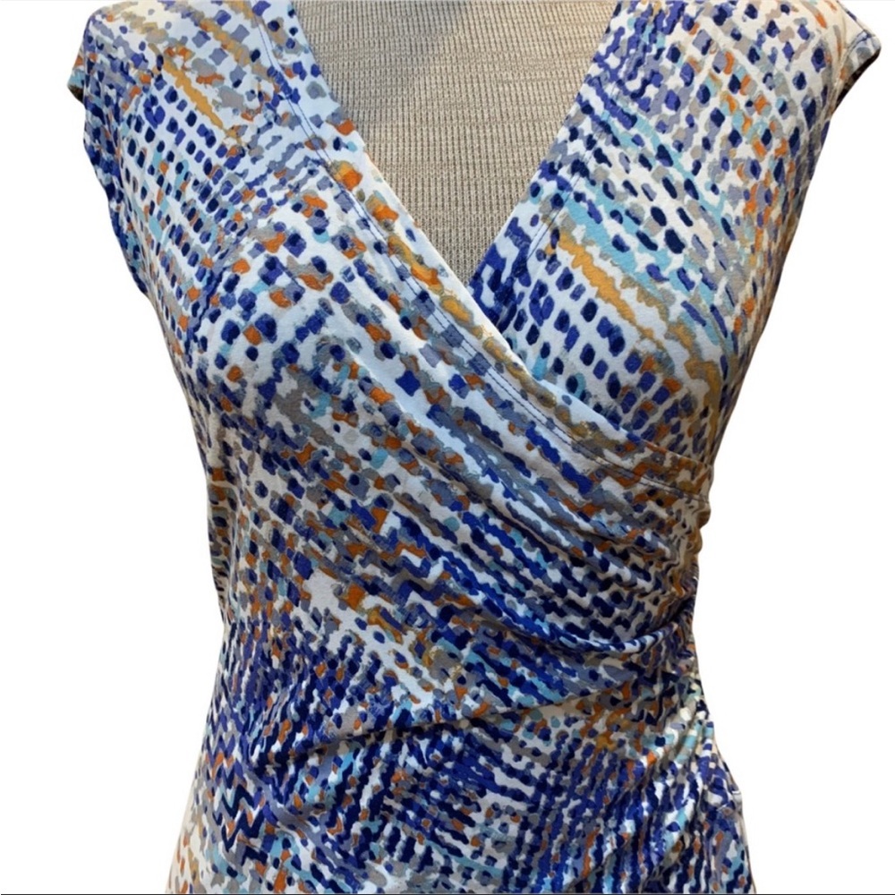 NIC+ZOÈ Watercolor Jersey Surplus Wrap Midi Dress Size S - Picture 9 of 9